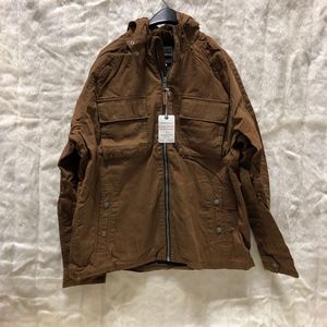 Mens XXL Lucky Brand Zip Jacket Brown